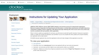 Human Resources Online ApplicationsInstructions for ... - DoDEA
