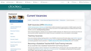 DoDEA Pacific: Current Vacancies