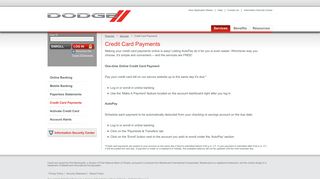 Dodge MasterCard Personal Credit Card Payments - First Bankcard