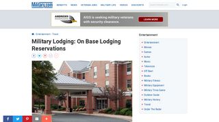 Military Lodging: On Base Lodging Reservations | Military.com