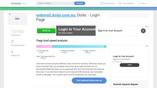 Access webmail.dodo.com.au. Dodo. - Login Page