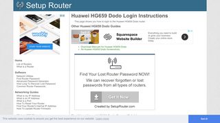 Login to Huawei HG659 Dodo Router - SetupRouter