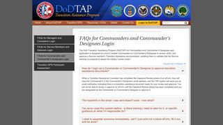 DoDTAP for Commanders and Commander's Designee - Osd.mil