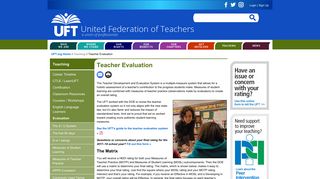 Teacher Evaluation - NYC DOE | United Federation of Teachers
