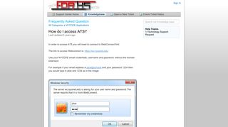 How do I access ATS? - FDRHS - SupportSystem
