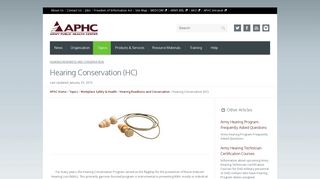 Hearing Conservation (HC) - Army Public Health Center