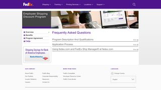 Employee Shipping Discount Program: Frequently Asked ... - FedEx