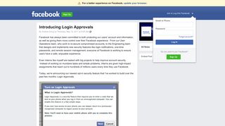 Introducing Login Approvals | Facebook