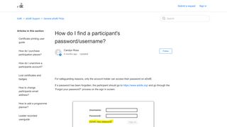 How do I find a participant's password/username? – DofE - eDofE Login