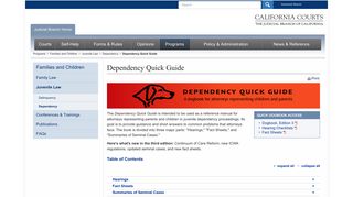 Dependency Quick Guide - CFCC - Dogbook - California Courts