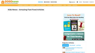 DOGO News - Kids news articles on amazingfast-food! Kids current ...