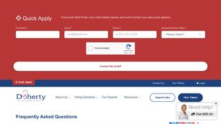 Frequently Asked Questions - Doherty Staffing Solutions