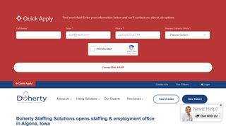 Doherty Staffing Solutions opens staffing & employment office in ...