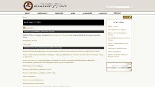 For Employees | DOJ | Department of Justice
