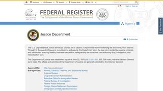 Federal Register :: Agencies - Justice Department