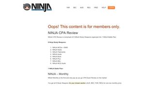 Members Only - NINJA CPA Exam Review
