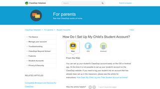 How do I set up my child's student account - for parents – ClassDojo ...