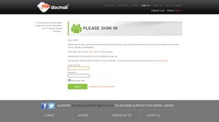 Docmail - Please log in
