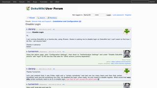 Disable Login - DokuWiki User Forum
