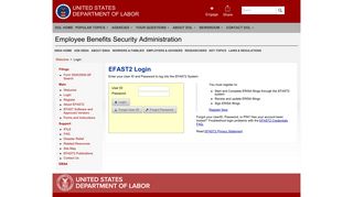 Login - efast2 - US Department of Labor