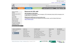 WA State Licensing (DOL) Official Site: Resources for DOL staff