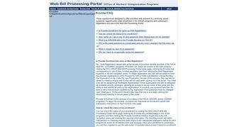 Web Bill Processing Portal - FAQ - OWCP.dol.acs-inc.com - Services