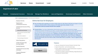 Online Services for Employers - New York State Department of Labor