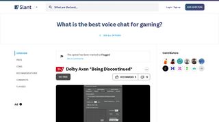 Dolby Axon *Being Discontinued* - What is the best voice chat for ...