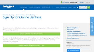 Sign up for Dollar Bank Online Banking