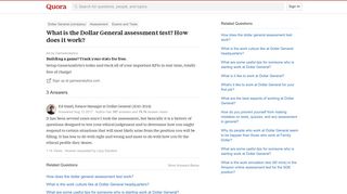 What is the Dollar General assessment test? How does it work? - Quora