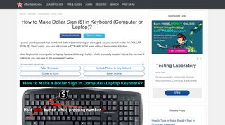 How to Make Dollar Sign ($) in Keyboard (Computer or Laptop ...