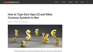 How to Type Euro Sign (€) and Other Currency Symbols in Mac