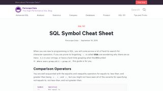 SQL Symbol Cheat Sheet - Periscope Data