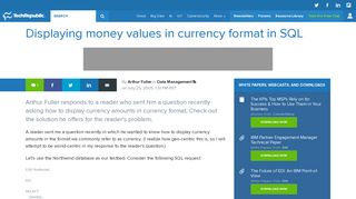 Displaying money values in currency format in SQL - News, Tips, and ...