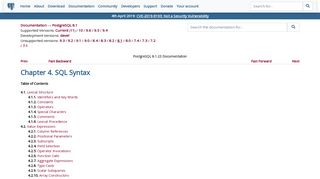 PostgreSQL: Documentation: 8.1: SQL Syntax
