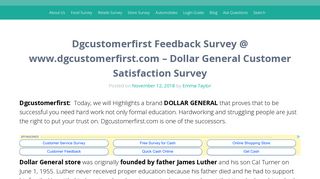 DgCustomerFirst.com | Win $1,000 Prize @ Dollar General Survey