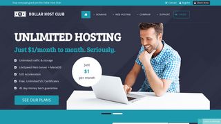 $1 Unlimited Web Hosting - there is only one Dollar Host Club - join ...