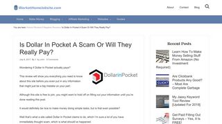 Is Dollar In Pocket A Scam Or Will They Really Pay? - Work at Home ...
