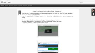 DollarJob.Club Fraud Scam Online Company | Royal Hop