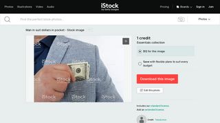 Man In Suit Dollars In Pocket Stock Photo & More Pictures of ... - iStock