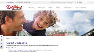 Online Discounts - Dollywood