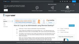 windows 7 - How do I Log on as Administrator using Remote Desktop ...