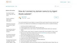 How do I connect my domain name to my Agent Studio website ...