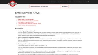 Email Services FAQs - Domain Central