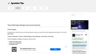 Trace failed login attempts and account lockouts - My Sysadmin Tips