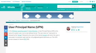 What is User Principal Name (UPN) ? - Definition from WhatIs.com