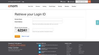 Forgot your Login ID? - eNom - domain name, web site hosting, email ...
