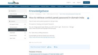 How to retrieve control panel password in domain india ...