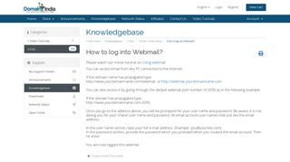 How to log into Webmail? - Knowledgebase - DOMAIN ... - Domain India