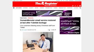 DomainMonster email service restored at last after Yuletide borkage ...